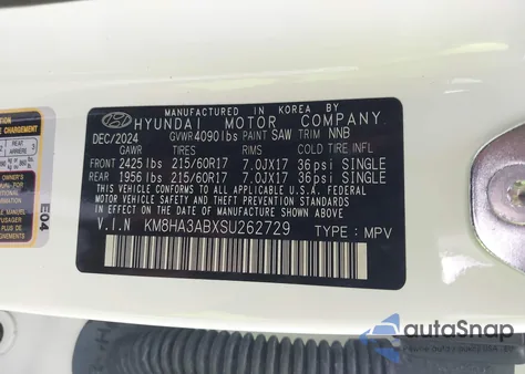 2025 Hyundai Kona Se из США, поврежденный, VIN KM8HA3ABXSU262729